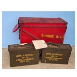 Vintage Ammo Cans and Torque Belt Box Lot