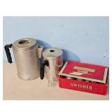 Vintage Aluminum Percolator Set & Swisher Sweets C