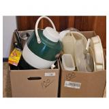 Coleman Cooler Jug & Assorted Kitchenware Lot