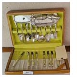 Vintage Silverware Set in Wooden Case