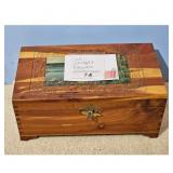 Vintage Cedar Box with Straight Razor Shaving Set