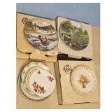 Collection of 4 Decorative Plates with Duck and Fl