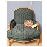 rench Provincial Accent Armchair Green  Upholstery