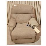 Comfortable Tan Fabric Power Lift Recliner Chair w