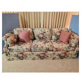 Floral Sofa with Accent Pillows