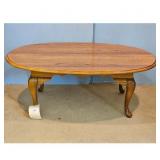 Vintage Oak Coffee Table with Cabriole Legs