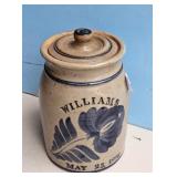 Vintage Stoneware Crock "Williams" May 23 1992