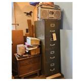 Vintage Metal Filing Cabinet with Nightstand and B