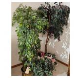 Artificial Ficus Tree and Greenery Plant Set