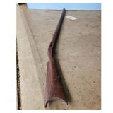 Antique Wooden Rifle Stock and Barrel Assembly