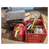 Lot of Assorted Items: Gas Can, Straps, DVDs, Beer