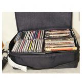 Black CD/DVD Storage Bag with Assorted Media
