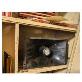 Contents of Metal Cabinet  Lot with Speaker and Fi