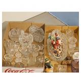 Lot of Crystal Glassware Salt Cellars and Figurine
