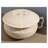 Antique White Ironsstone Chamber Pot with Lid