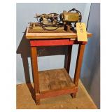 Vintage Metal Lathe with Stand and Motor