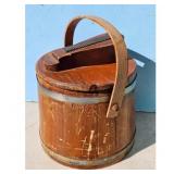Vintage Wooden Sheoshine FirkinnBucket