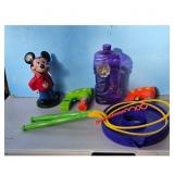 Mickey Mouse Coin Bank & Bubble Solution Lot