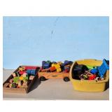 Playskool Wooden Building Blocks and Wagon Toy Lo