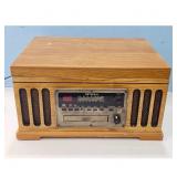 Detrola Wood Grain Record Player CD Player Radio C