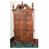 Flame Mahogany highboy chest