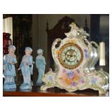 Royal Bonn china Ansonia clock 