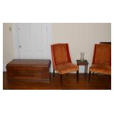 Waterfall cedar chest & side chairs 