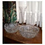 Hawkes bowl & other crystal 
