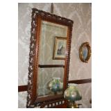 Entry mirror, oil lamp 