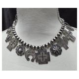 Don Lucas Concho Charm Necklace Sterling Silver