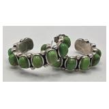 Green Turquoise NA Sterling Earrings Sun Stamped