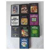 Atari Games Lot of 10 Skiing, Tennis, Berserk,
