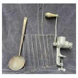 Vintage Iron Ladle, Grinder, Campfire Toaster