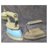 Two Irons Coleman Model 4, Blue Iron Cast