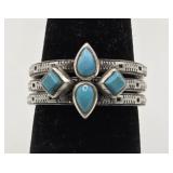 Stacking NA Made .925 Silver & Turquoise Rings