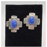 Vintage Sterling & Lapis Luzuli Earrings