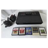 Atari 2600 Game Console, Controllers and 5 Games,
