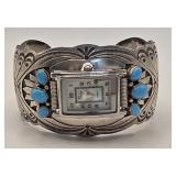 Dew Dineh Watch Cuff SterlingW/Nadia Quartz
