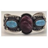 Gilbert Tens Cuff Sterling, Turquoise, Spiney