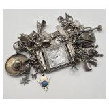 NA Charm Watch Bracelet Many Charms are Stamped