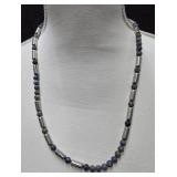 NA Made Blue Sodalite Silver Necklace Stamped