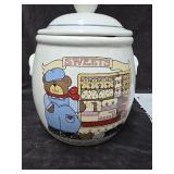 Teddybear Cookie Jar with Sweets on it, has