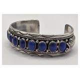 FB Lapis & Sterling Cuff NA Made Stamped