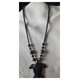 Hematite Sea Turtle Pendant Necklace