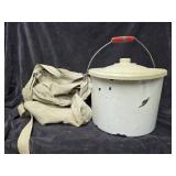 Metal Pot W/Lids & Fruit Picking Bag