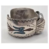 Watch Cuff NA Made Turquoise & Sterling Stamp