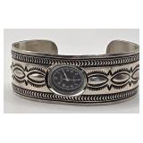 Sterling NA Watch Cuff Stamped HT