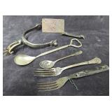 Spur, Belt Buckle ,Silverware Utah Hotel &