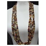Mookite Jasper, & Glass Beaded Necklace 17