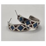 Vintage Sterling & Turquoise Earrings NA Made